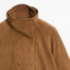Chaqueta de piel de ante con botones Chaqueta de piel de ante con botones