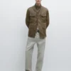Chaqueta de piel de cabra con efecto desgastado Chaqueta de piel de cabra con efecto desgastado