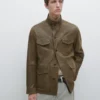 Chaqueta de piel de cabra con efecto desgastado Chaqueta de piel de cabra con efecto desgastado