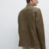 Chaqueta de piel de cabra con efecto desgastado Chaqueta de piel de cabra con efecto desgastado