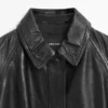 Chaqueta de piel napa con cinturón