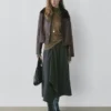 Chaqueta de piel napa con cuello de piel de cordero Chaqueta de piel napa con cuello de piel de cordero