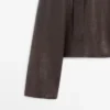 Chaqueta de piel napa con cuello de piel de cordero Chaqueta de piel napa con cuello de piel de cordero