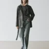 Chaqueta de piel napa con detalle de cinturón Chaqueta de piel napa con detalle de cinturón