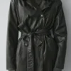 Chaqueta de piel napa con detalle de cinturón Chaqueta de piel napa con detalle de cinturón