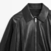 Chaqueta oversize de piel napa Chaqueta oversize de piel napa