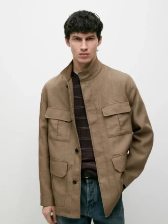 Chaqueta safari 100 % lino