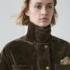 Chaqueta vaquera flocada con detalle de cuello Chaqueta vaquera flocada con detalle de cuello