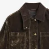 Chaqueta vaquera flocada con detalle de cuello Chaqueta vaquera flocada con detalle de cuello