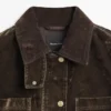 Chaqueta vaquera flocada con detalle de cuello Chaqueta vaquera flocada con detalle de cuello