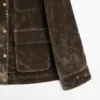 Chaqueta vaquera flocada con detalle de cuello Chaqueta vaquera flocada con detalle de cuello