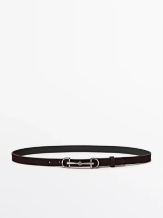 Cinturón equestrian de piel nobuk