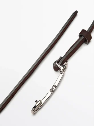 Cinturón equestrian de piel nobuk