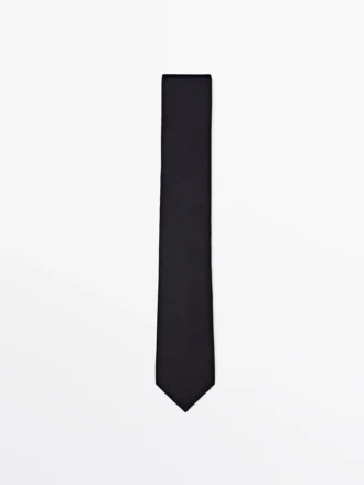 Corbata de sarga de mezcla de algodón y seda