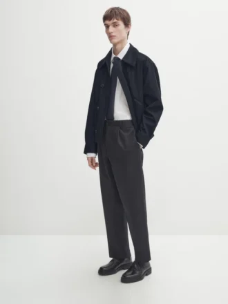 Corbata de sarga de mezcla de algodón y seda
