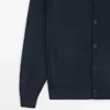 Cárdigan de punto 100 % algodón con cuello de polo Cárdigan de punto 100 % algodón con cuello de polo