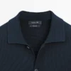 Cárdigan de punto 100 % algodón con cuello de polo Cárdigan de punto 100 % algodón con cuello de polo