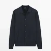 Cárdigan de punto 100 % algodón con cuello de polo Cárdigan de punto 100 % algodón con cuello de polo