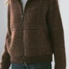 Cárdigan de punto a cuadros con textura de fieltro y alpaca Cárdigan de punto a cuadros con textura de fieltro y alpaca
