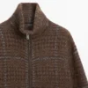 Cárdigan de punto a cuadros con textura de fieltro y alpaca Cárdigan de punto a cuadros con textura de fieltro y alpaca