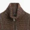 Cárdigan de punto a cuadros con textura de fieltro y alpaca Cárdigan de punto a cuadros con textura de fieltro y alpaca