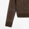 Cárdigan de punto a cuadros con textura de fieltro y alpaca Cárdigan de punto a cuadros con textura de fieltro y alpaca