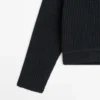 Cárdigan de punto de algodón con cuello alto