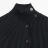 Cárdigan de punto de algodón con cuello alto