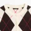 Cárdigan de punto de algodón con diseño de rombos Cárdigan de punto de algodón con diseño de rombos