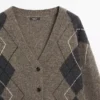 Cárdigan de punto de lana con diseño Argyle Cárdigan de punto de lana con diseño Argyle