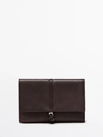 Estuche para accesorios tecnológicos de piel napa