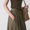 Falda midi con pliegues de caja Falda midi con pliegues de caja