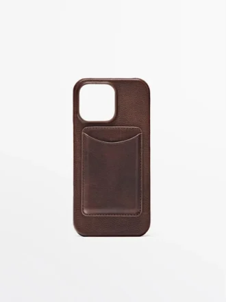 Funda de cuero napa para iPhone 16 Pro Max