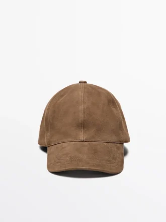 Gorra de piel de ante