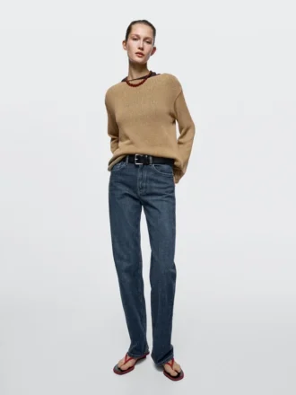 Jeans cómodos de cintura alta y pierna recta