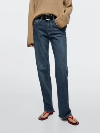 Jeans cómodos de cintura alta y pierna recta