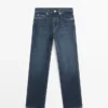 Jeans cómodos de cintura alta y pierna recta Jeans cómodos de cintura alta y pierna recta