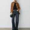 Jeans de cintura alta y pierna ancha