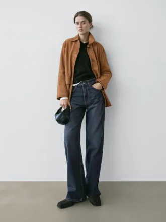 Jeans de cintura alta y pierna ancha