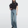 Jeans de cintura alta y pierna ancha