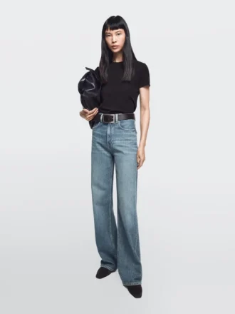 Jeans de cintura alta y pierna ancha