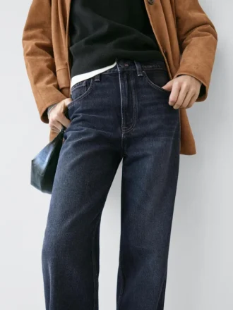 Jeans de cintura alta y pierna ancha