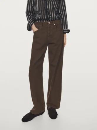 Jeans de corte globo de cintura alta