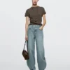 Jeans de corte recto de cintura alta Jeans de corte recto de cintura alta