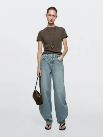 Jeans de corte recto de cintura alta