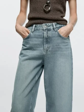 Jeans de corte recto de cintura alta
