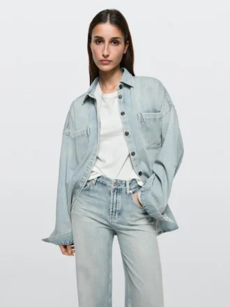 Jeans de corte recto de cintura alta