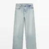 Jeans de corte recto de cintura alta Jeans de corte recto de cintura alta