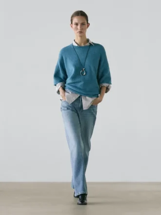 Jeans de talle bajo y pierna recta