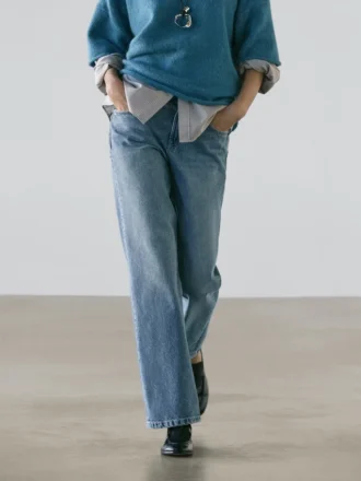 Jeans de talle bajo y pierna recta